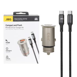 شارژر فندکی PD و فست دو پورت JBQ مدل C393094 48W به همراه کابل شارژ Type-C To Type-C