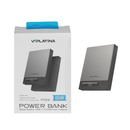 پاوربانک وایرلس و فست شارژ VIPLATINA 10000mAh مدل VP23 15W - مشکی (گارانتی 18 ماه تعویض نیکان همراه)