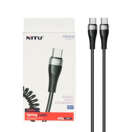 کابل شارژ فست Nitu Type-C To Type-C مدل NC377 - مشکی (گارانتی 18 ماه تعویض نیکان همراه)