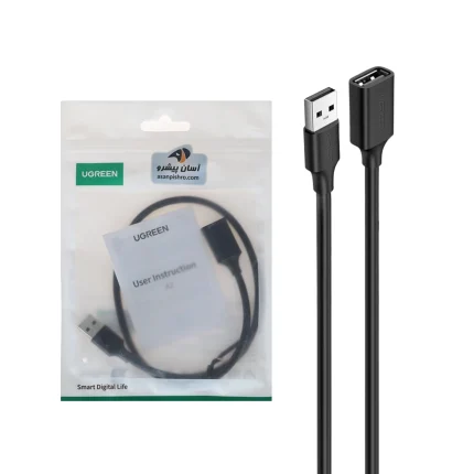 کابل افزایش طول نیم متری UGREEN USB2.0 مدل US103 - مشکی(10313)