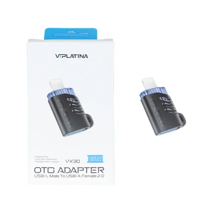 تبدیل VIPLATINA Lightning To USB مدل VX30 - مشکی (گارانتی 18 ماهه تعویض نیکان همراه)