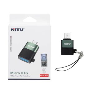 تبدیل اندروید NITU OTG مدل CN17 - مشکی سبز (گارانتی 18 ماه تعویض نیکان همراه)