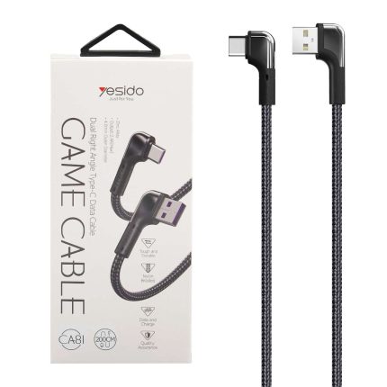 کابل شارژ فست 2 متری yesido Type-C مدل CA81 - مشکی (گارانتی 18 ماه تعویض نیکان همراه)
