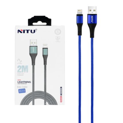 کابل شارژ فست 2 متری آیفون NITU مدل NC205 - آبی (گارانتی 18 ماه تعویض نیکان همراه)
