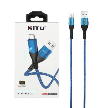 کابل شارژ 1.2 متری فست اندروید NITU مدل NC131BE - آبی (گارانتی 18 ماه تعویض نیکان همراه)